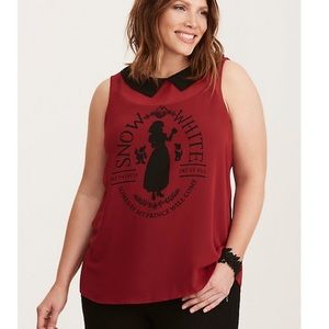 Torrid Plus sheer red Snow White tank - size 1 NWT